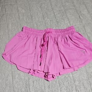 Women’s Pink Athletic Skort Shorts with Drawstring